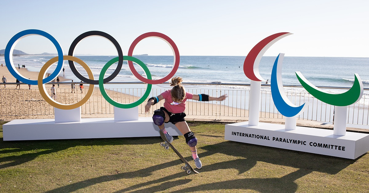 The Olympic Rings and the Paralympic Agitos appeared in various locations in Queensland ©Australian Olympic Committee
