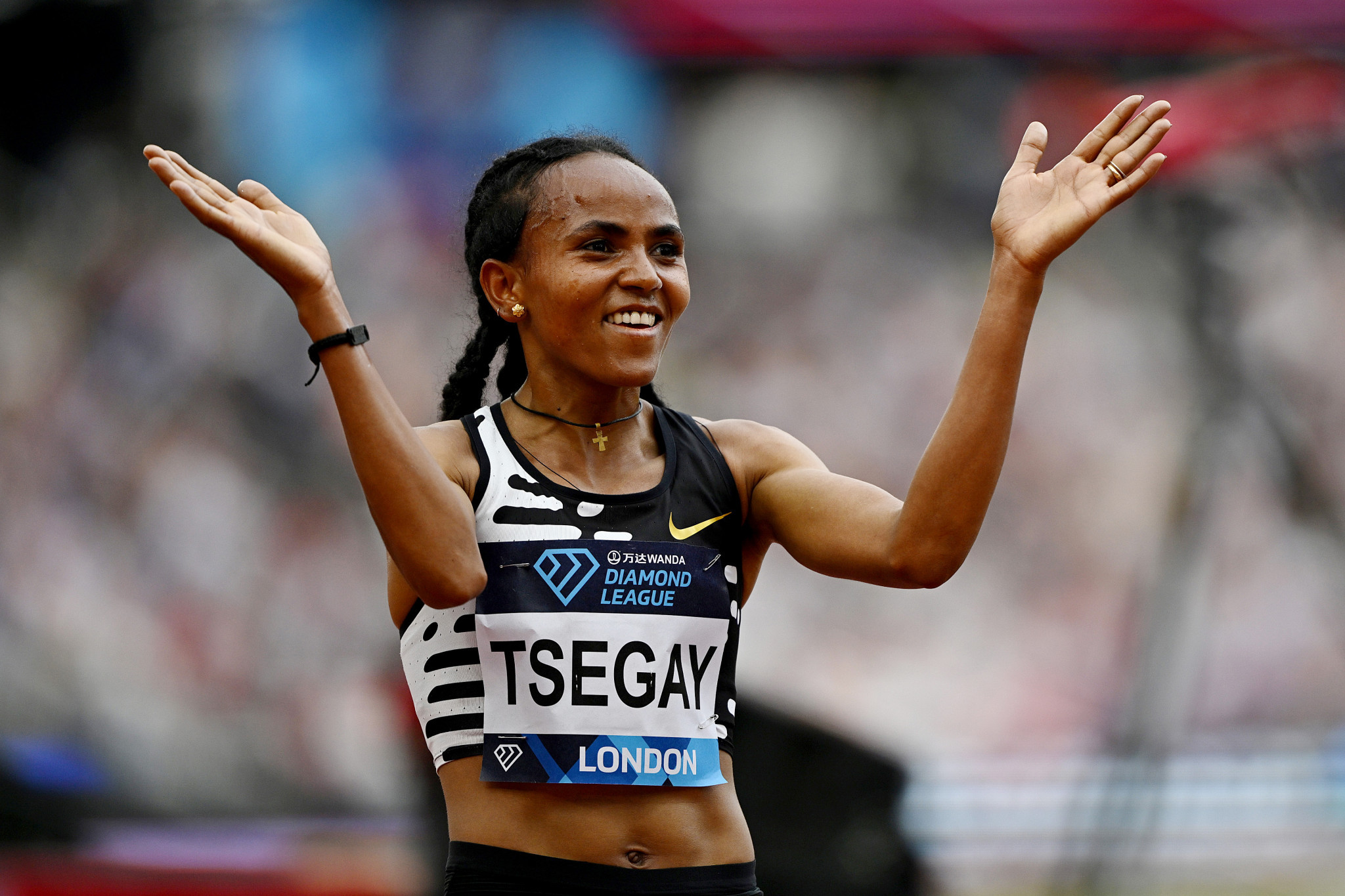 The women's 5,000 metres, won by Gudaf Tsegay, also provided a meeting record in London ©Getty Images