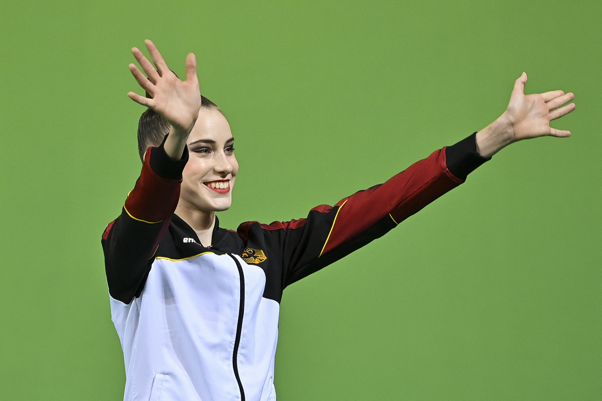 Germany's Darja Varfolomeev won three golds at the FIG Rhythmic Gymnastics World Cup in Milan ©Getty Images