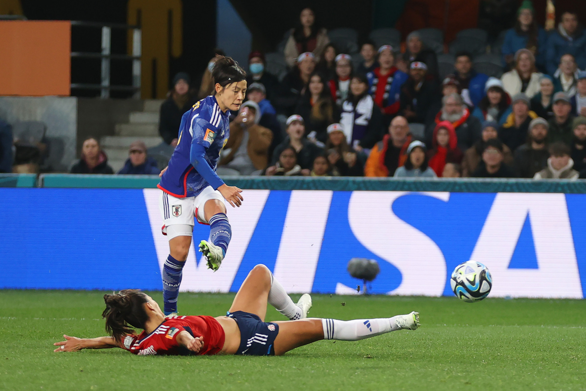 Earlier, Hikaru Naomoto got the ball past Daniela Solera with a low powerful drive to open the scoring against Costa Rica ©Getty Images