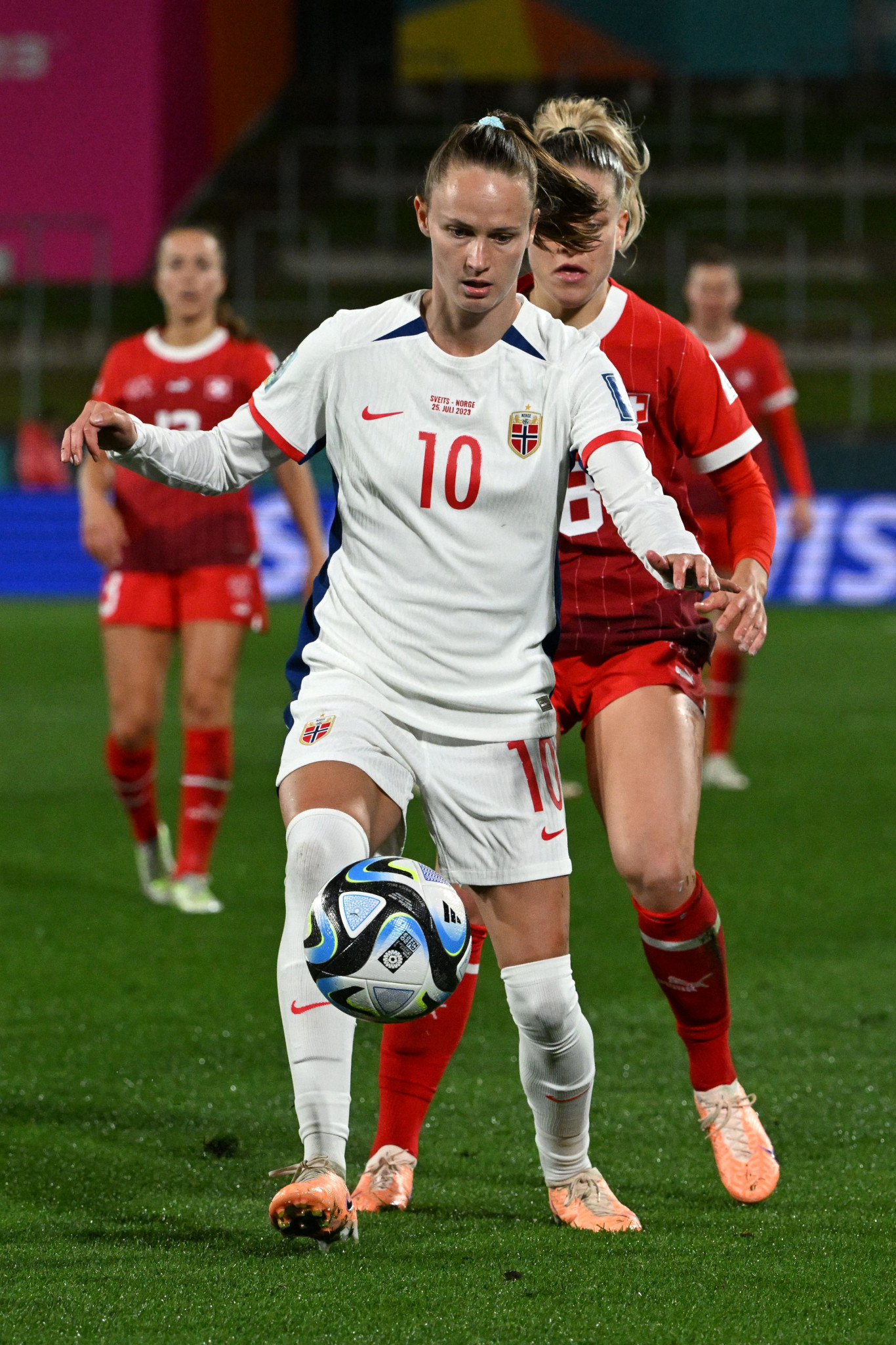 Norway's Caroline Graham Hansen featured only as a 57th-minute substitute against Switzerland ©Getty Images
