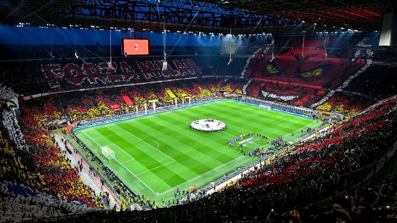 A revamped San Siro in Italy could be part of a joint bid for Euro 2032 between Italy and Turkey ©Getty Images