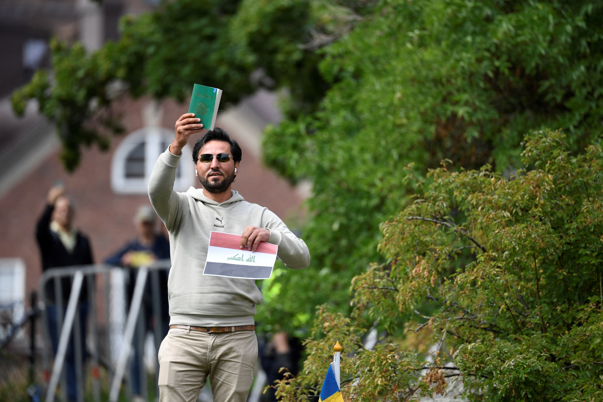 Sweden's withdrawal comes after desecrations of the Quran, with one at a demonstration led by Salwan Momika ©Getty Images