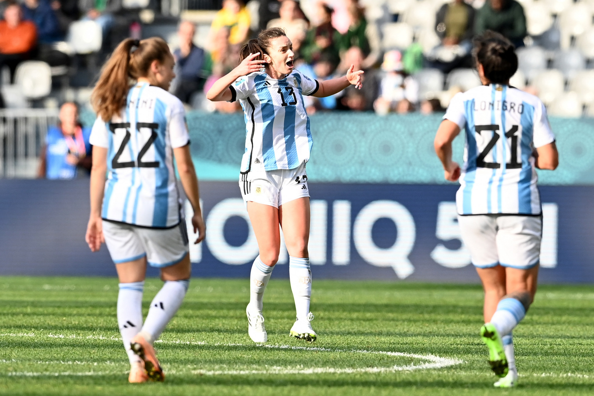 Sophie Braun, centre, pulled one back for the Argentinians in the 74th minute ©Getty Images