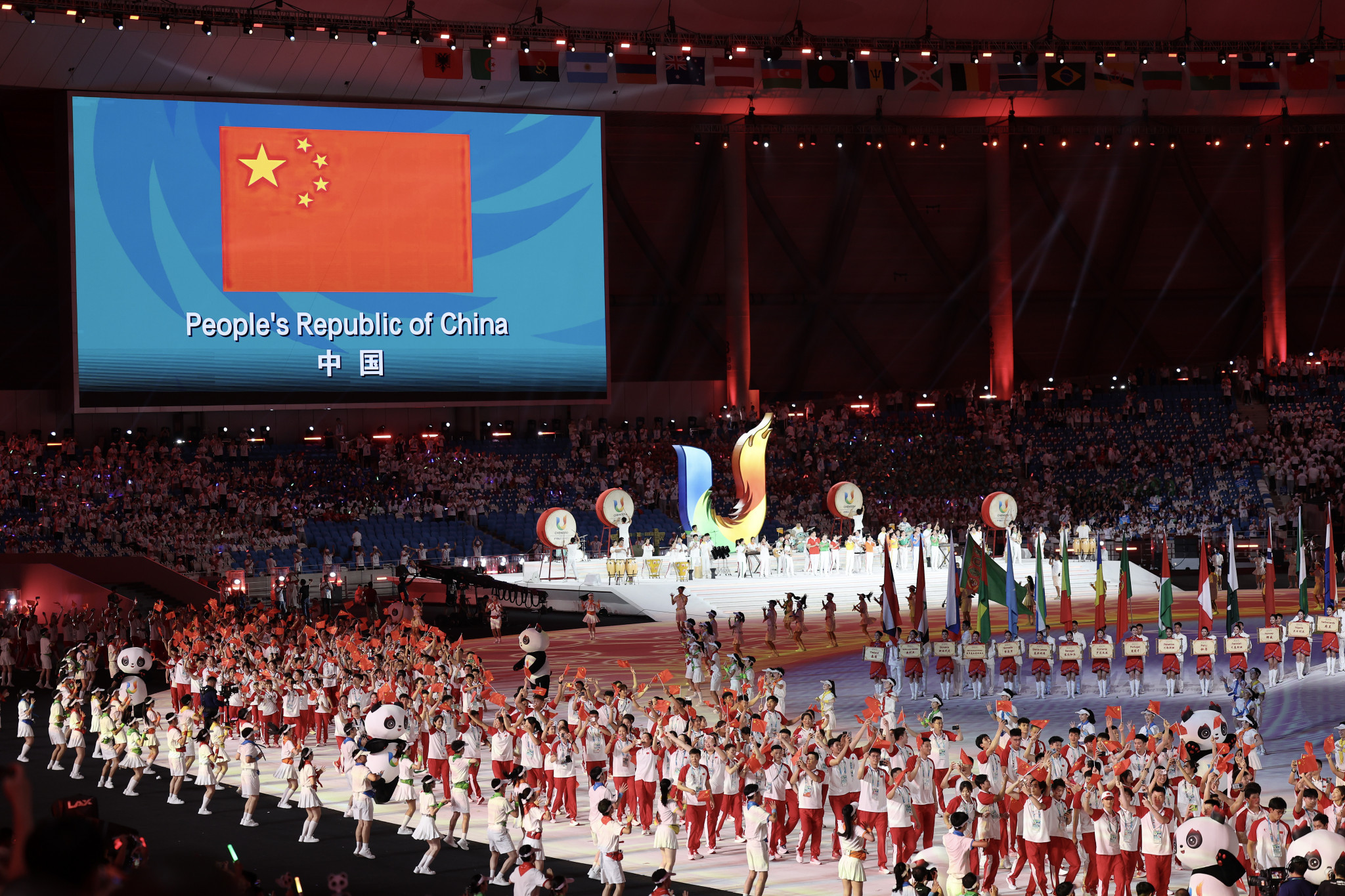 Hosts China had 530 participants who participated in the Parade of Nations ©Getty Images