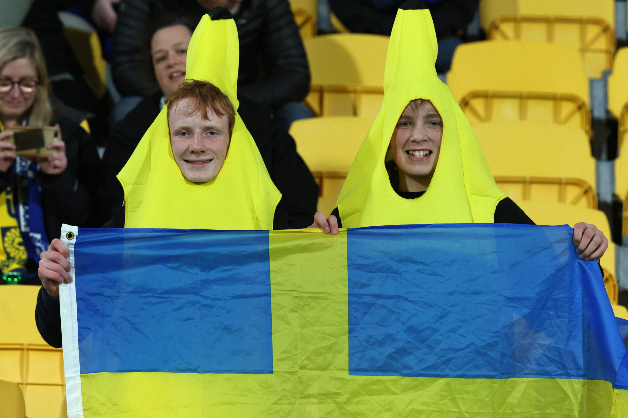Sweden fans enjoy their side's goalscoring exploits in Wellington ©Getty Images