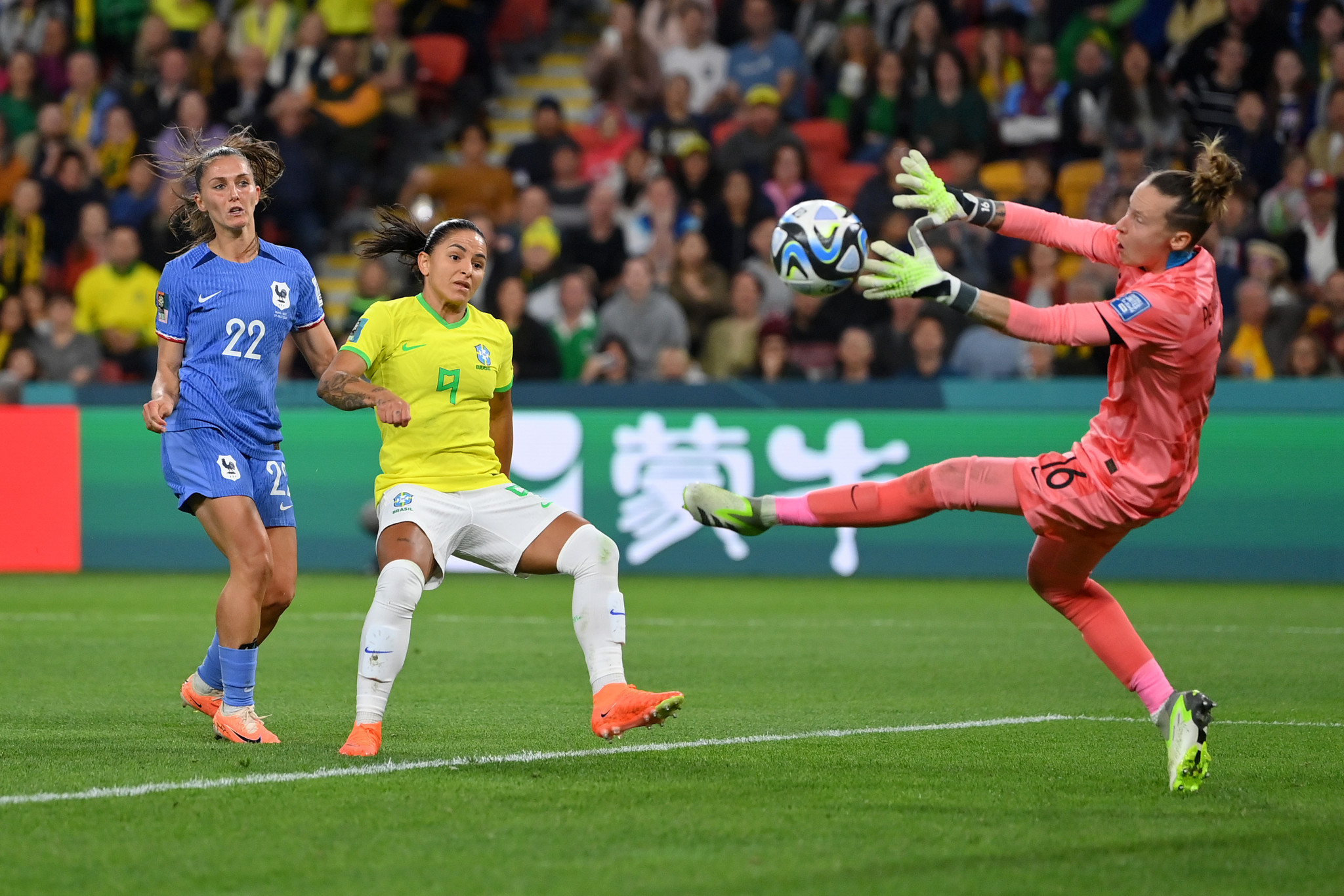 Debinha's equaliser put Brazil level in Brisbane, before France went on to win 2-1 ©Getty Images