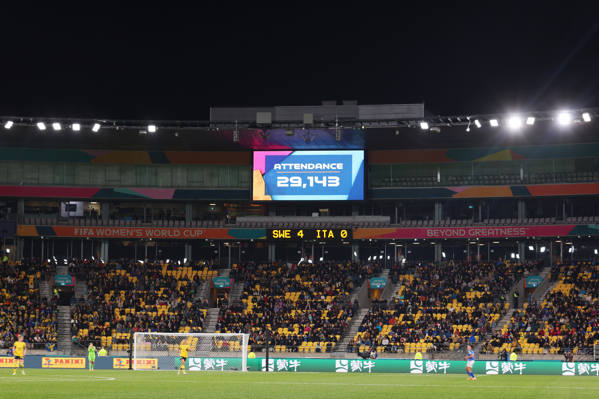 A crowd of just over 29,000 enjoyed the action in Wellington as Sweden overcame Italy 5-0 ©Getty Images