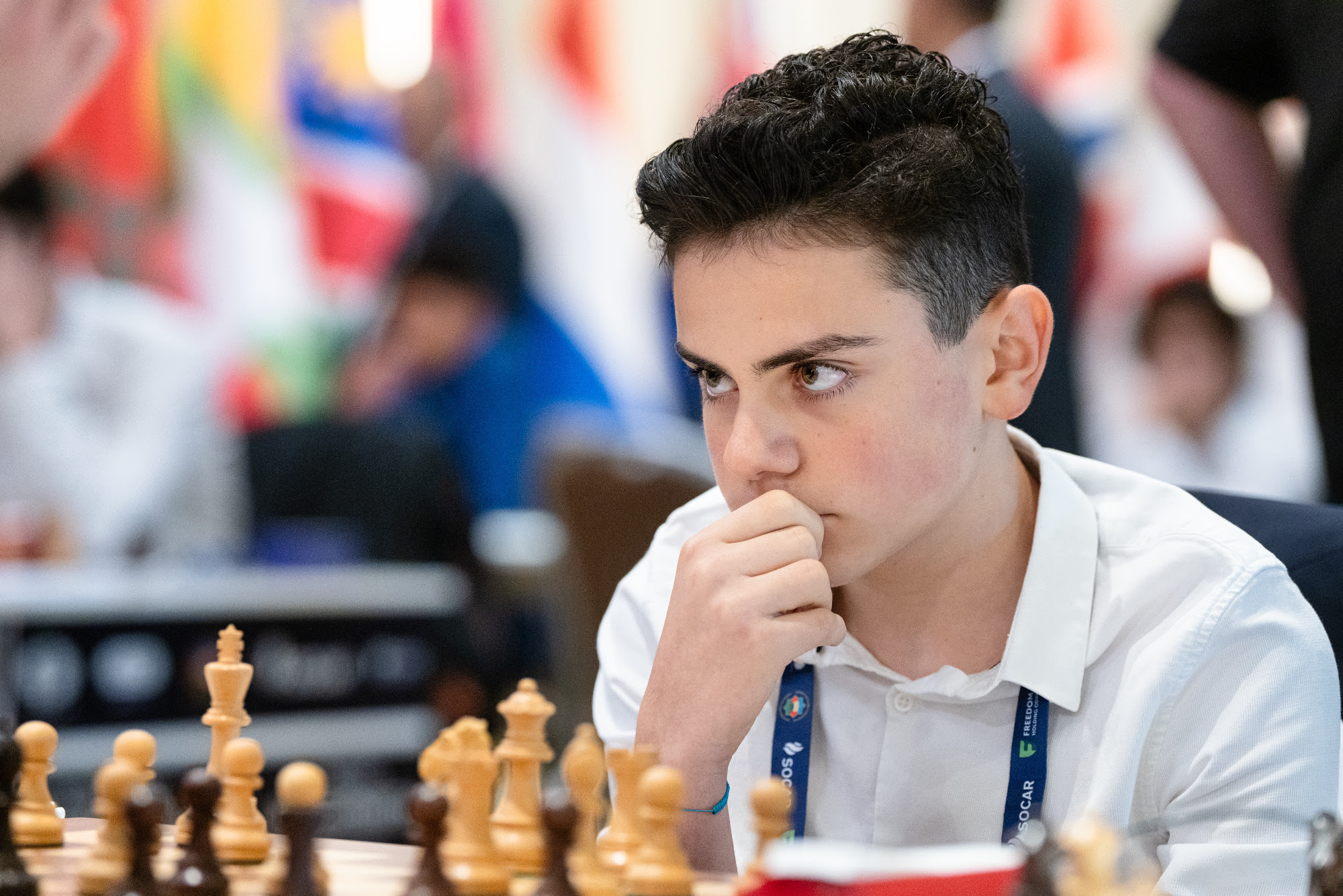 Turkey's 14-year-old star Ediz Gurel was among the day one winners ©Chess.com/ Maria Emelianova