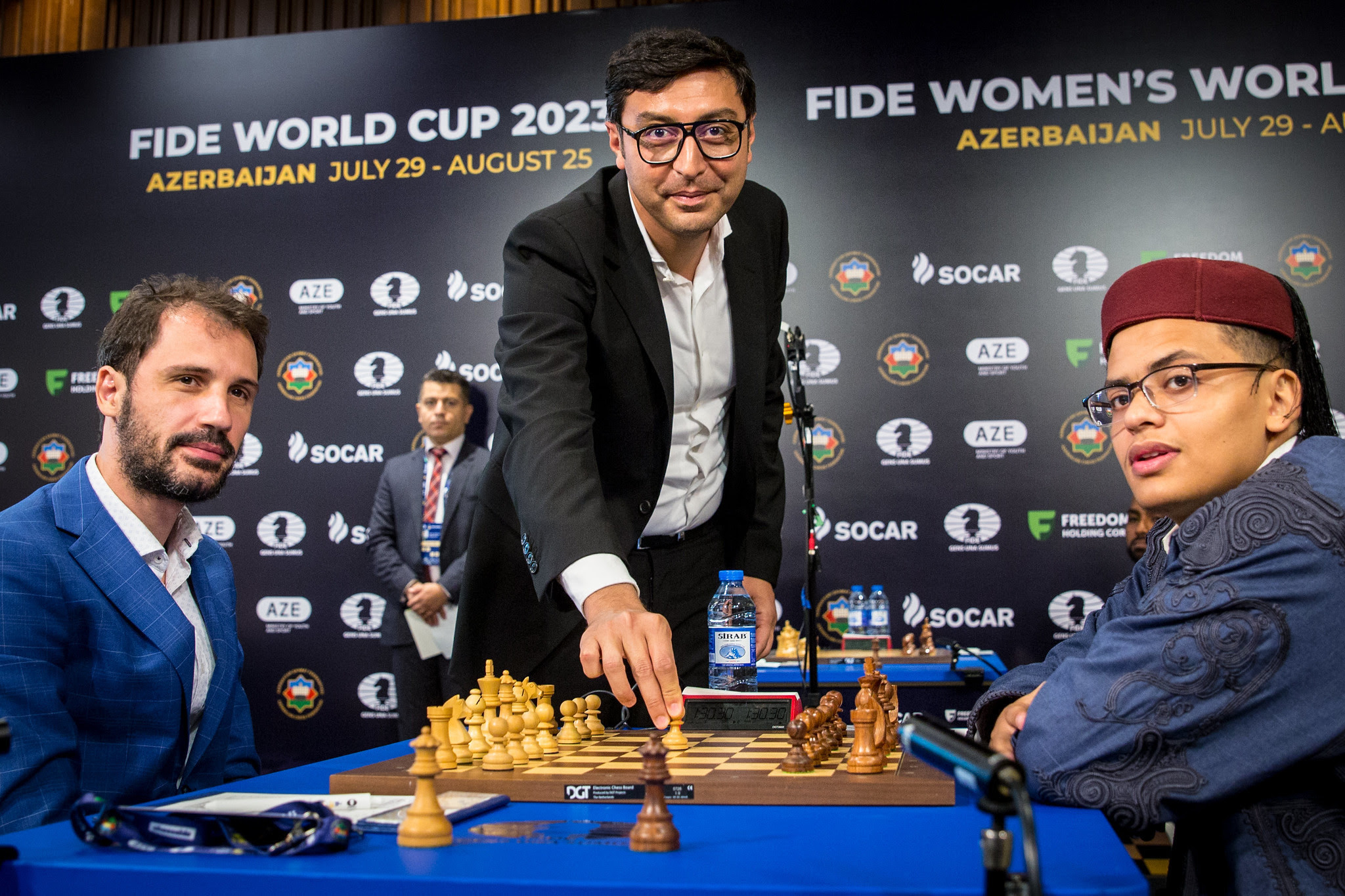 Gayibov and Dvorkovich make opening moves as FIDE Chess World Cup begins