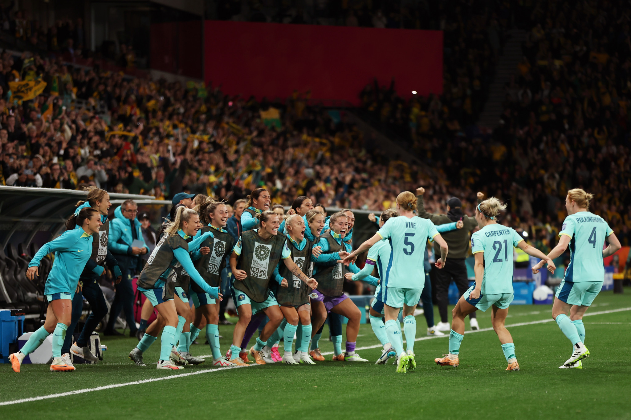 Australia crush Olympic champions to reach FIFA Women's World Cup round-of-16