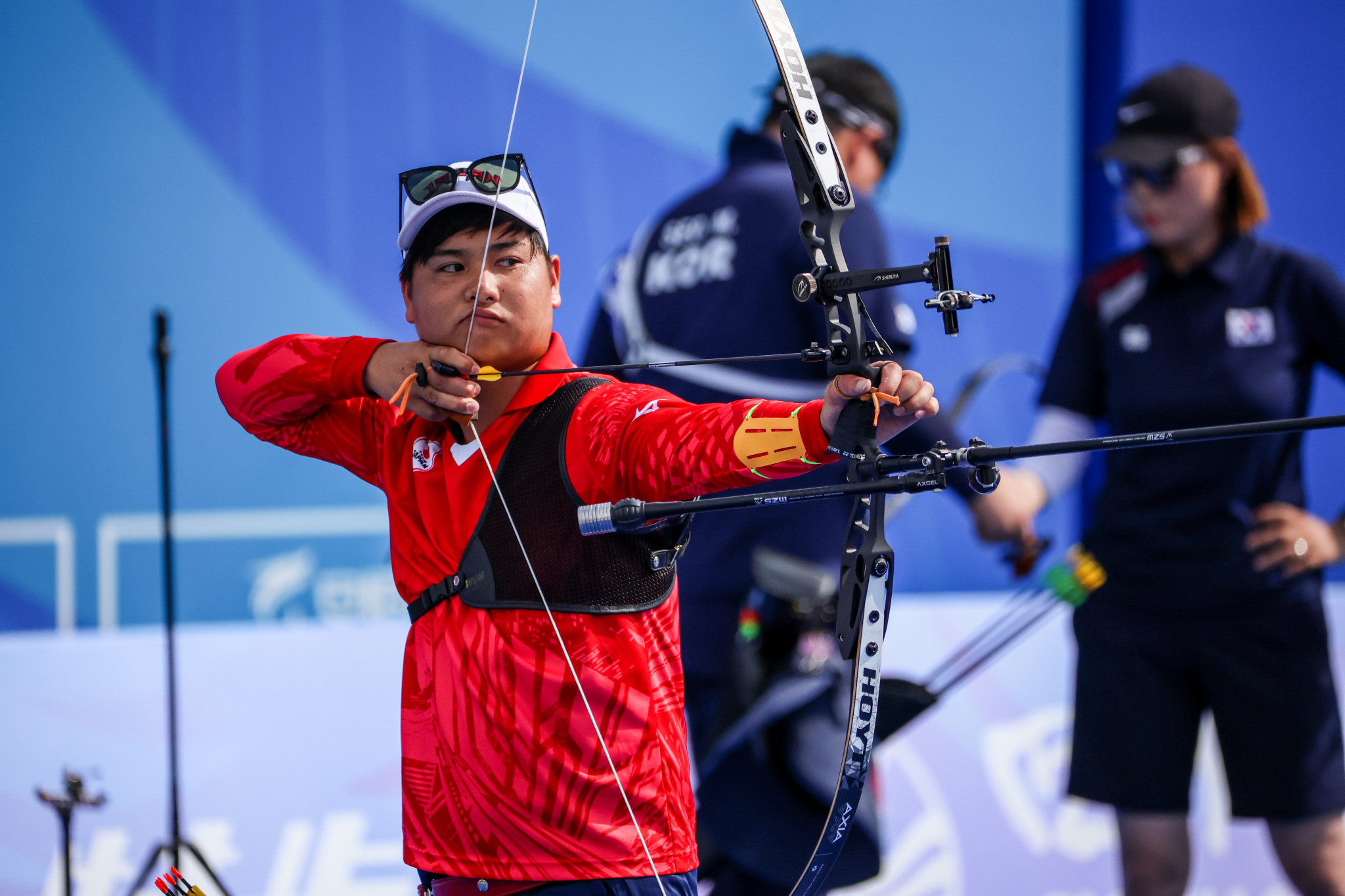 Kawata Yuki of Team Japan shoots in the men’s recurve individual archery gold medal match ©FISU