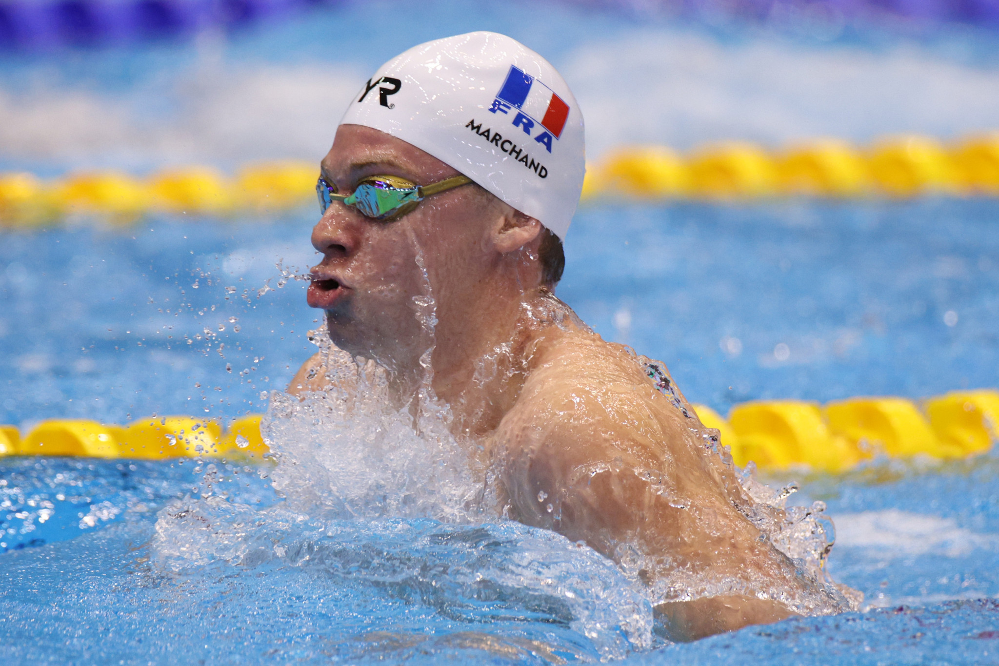 Léon Marchand is expected to be a star for the hosts at Paris 2024 after claiming three gold medals at the World Championships in Fukuoka last month ©Getty Images