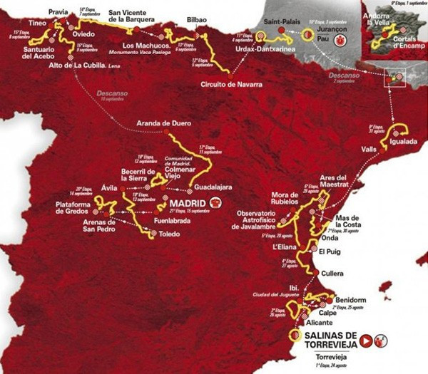 The Vuelta a España is men's cycling's third and final Grand Tour of the year, and is scheduled for August 26 to September 17 ©La Vuelta