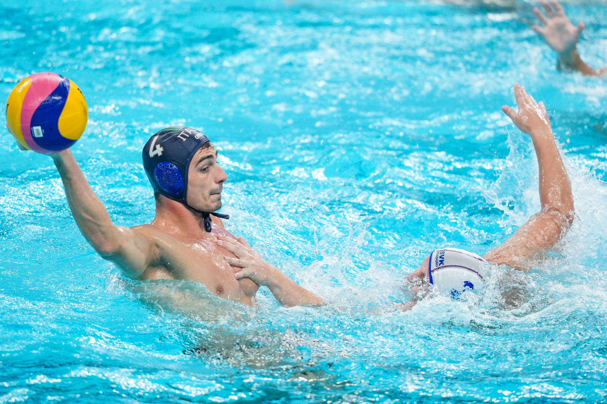 Men's water polo preliminaries continued today, with matches including Italy against Slovakia ©FISU