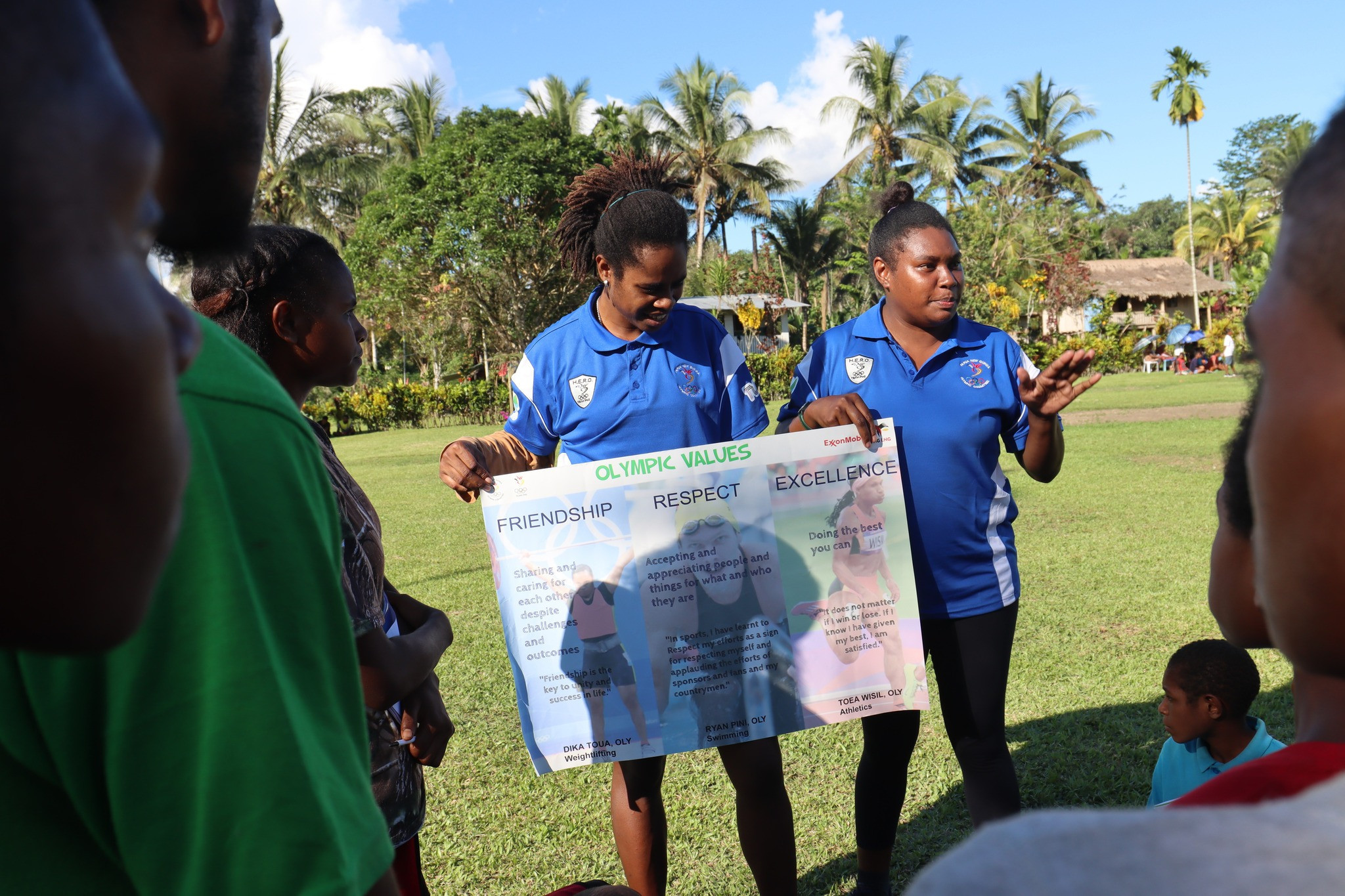 Leading athletes from Papua New Guinea delivered messages on the Olympic values alongside the football tournament ©PNGOC