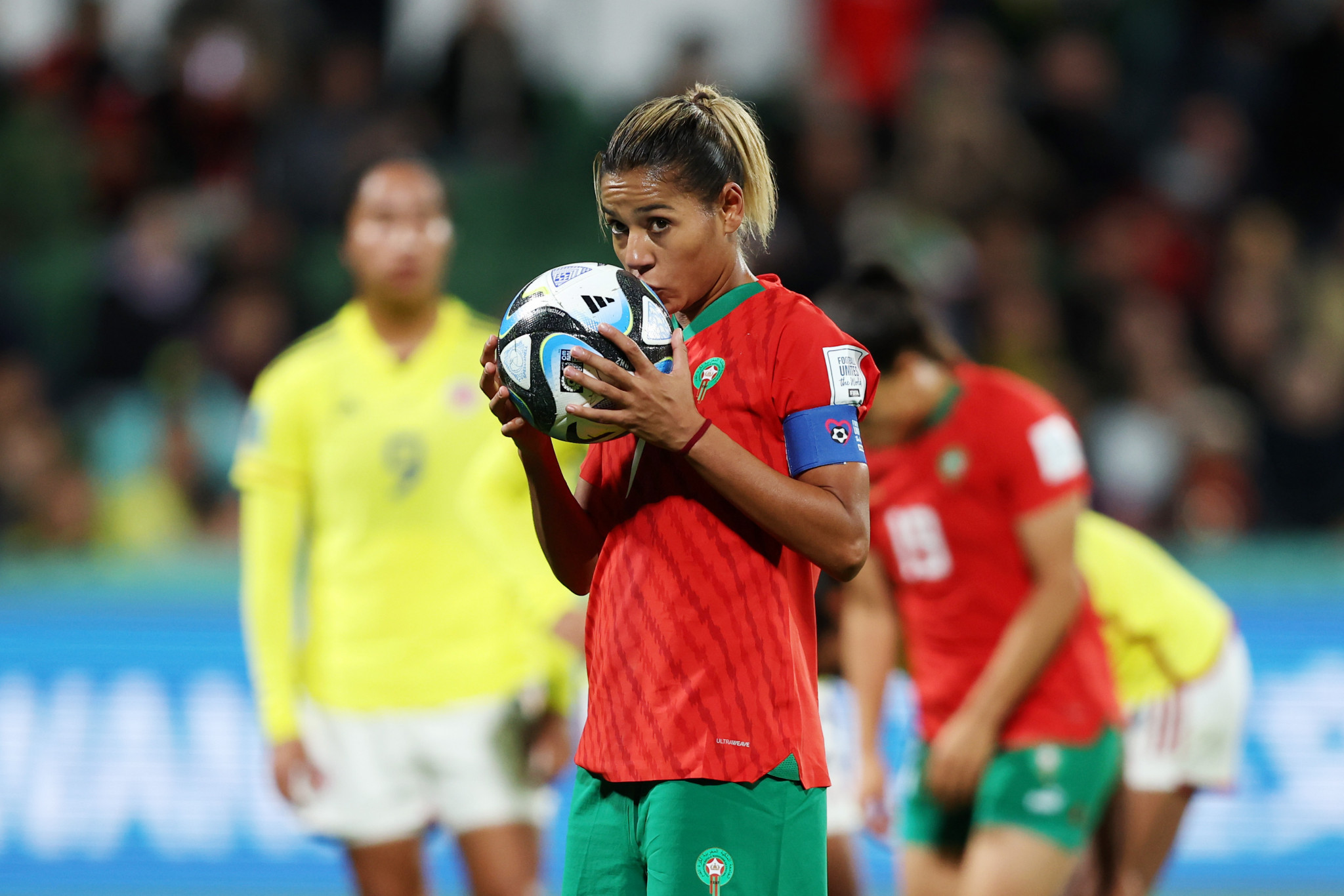 Ghizlane Chebbak missed her spotkick in the first half but Anissa Lahmari made no mistake from the rebound ©Getty Images