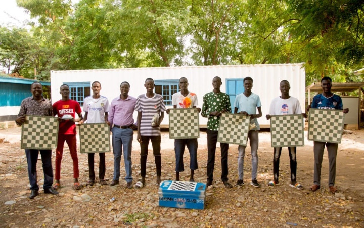 Chess boards put to good use at the refugee camp at Kakuma in Kenya ©FIDE