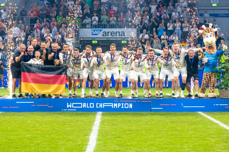 Germany won the IFA Men's Fistball World Championship in Mannheim to lift the title for a fourth consecutive time in a final held indoors and on a real turf for the first time ©IFA