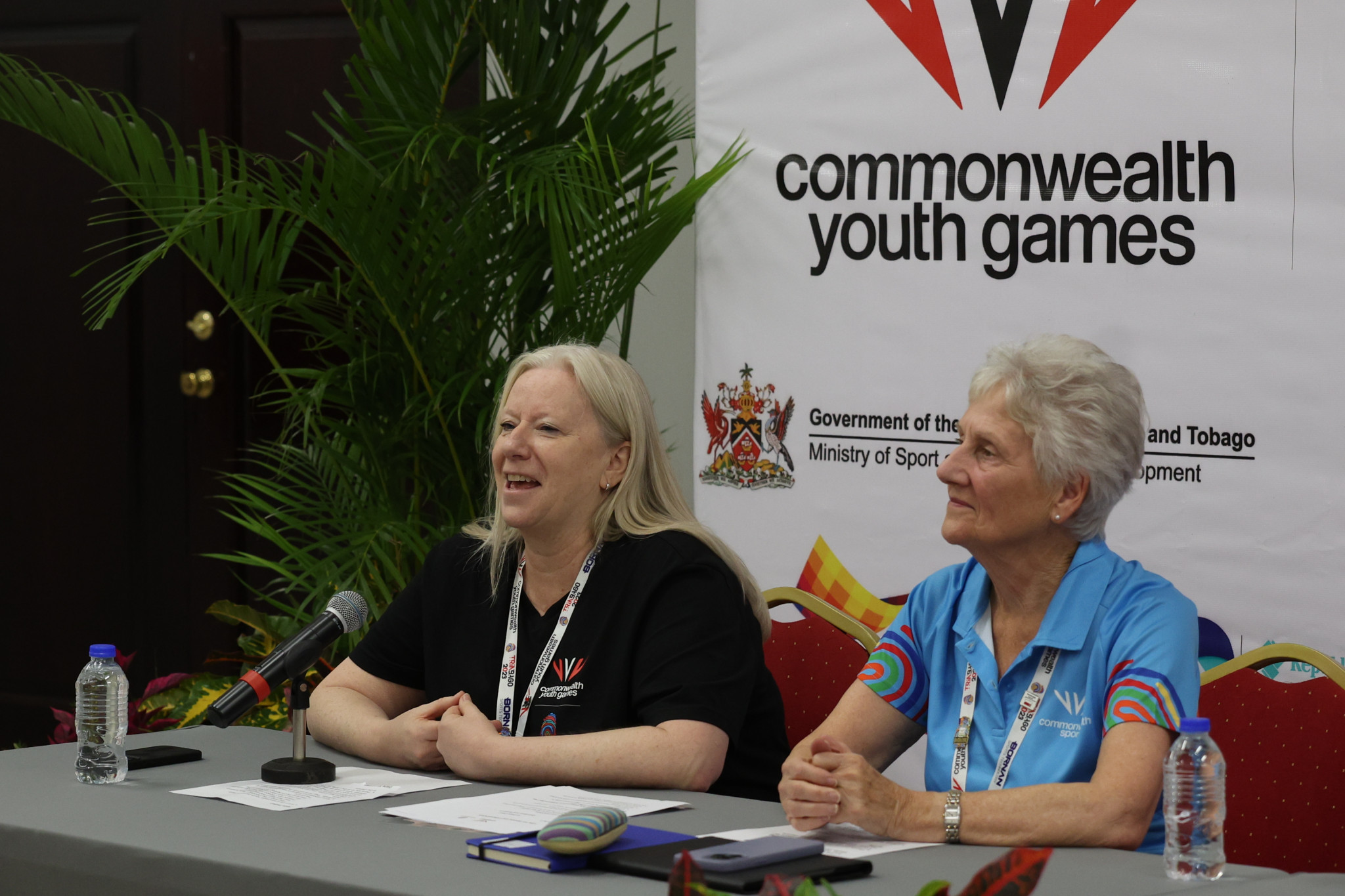 CGF President Dame Louise Martin, right, said the 2026 Commonwealth Games had been discussed as "fully as we could" but wants the focus to be on Trinbago 2023 ©Getty Images