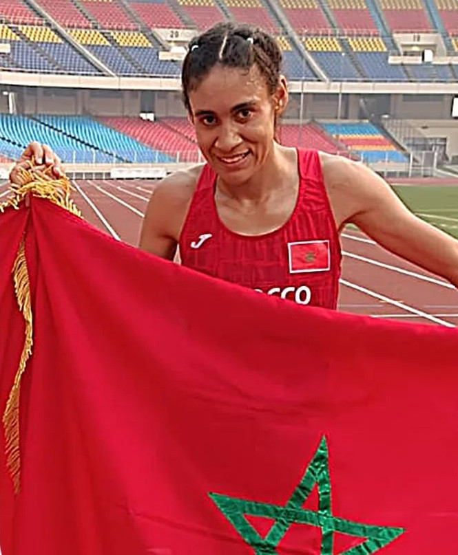 Rahma Tahiri of Morocco won the women's half marathon in Kinshasa ©Royal Moroccan Athletics Federation