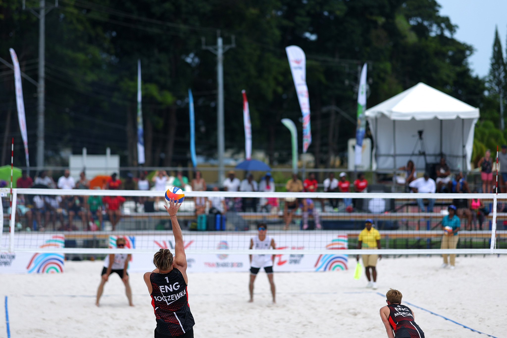 Beach volleyball competition began today at the Black Rock Beach venue on the island of Tobago ©Getty Images