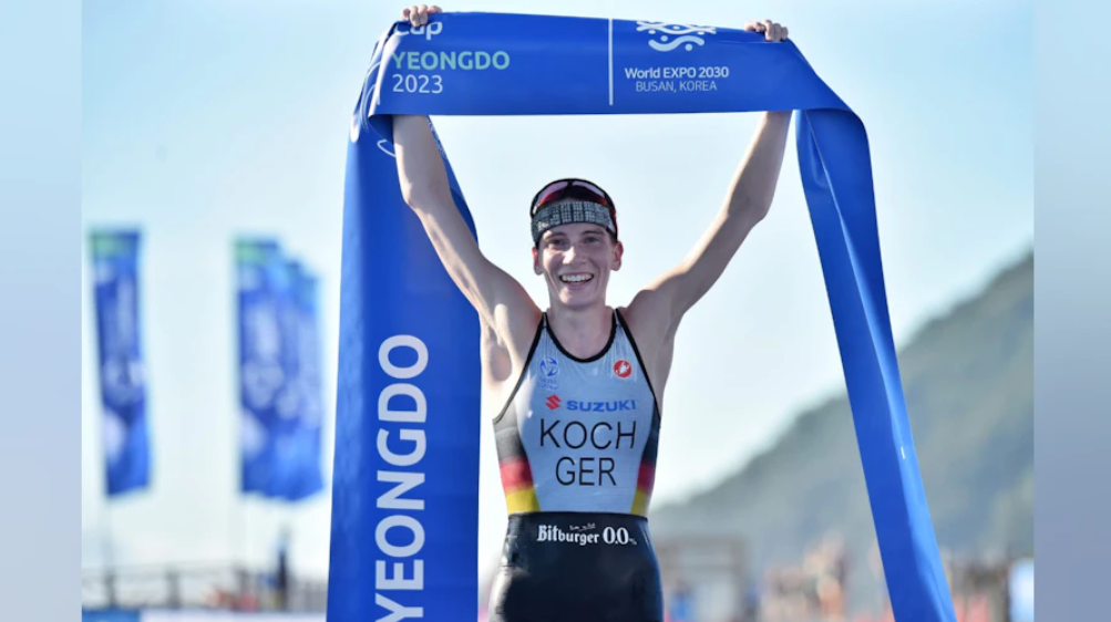 Annika Koch of Germany won the women's race in the inaugural Triathlon World Cup event at Yeongdo in South Korea ©World Triathlon