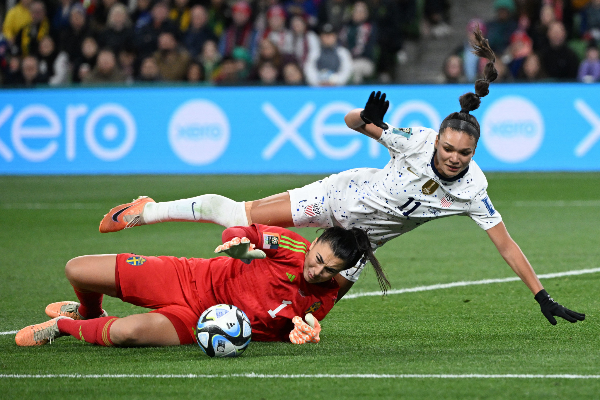 Zećira Mušović made 11 saves as Sweden subjected the US to their worst-ever Women's World Cup finish ©Getty Images