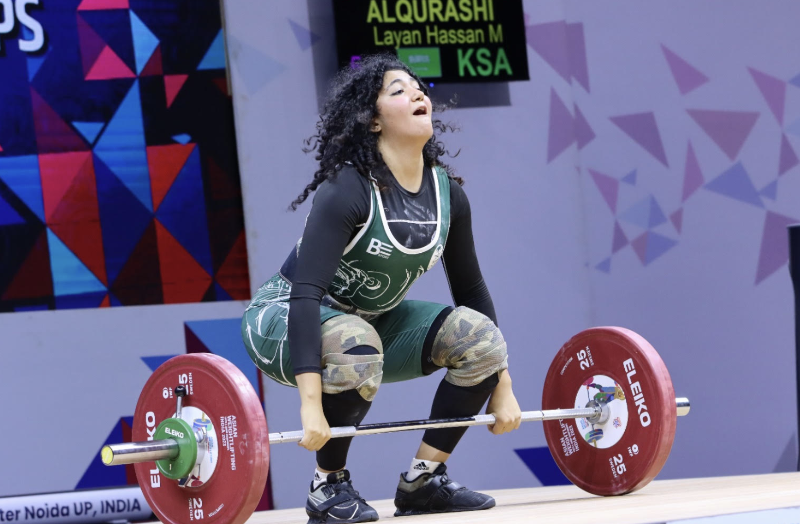 Layan Alqurashi, Saudi Arabia's first female continental medallist, won bronze in the 81kg youth contest ©AWF