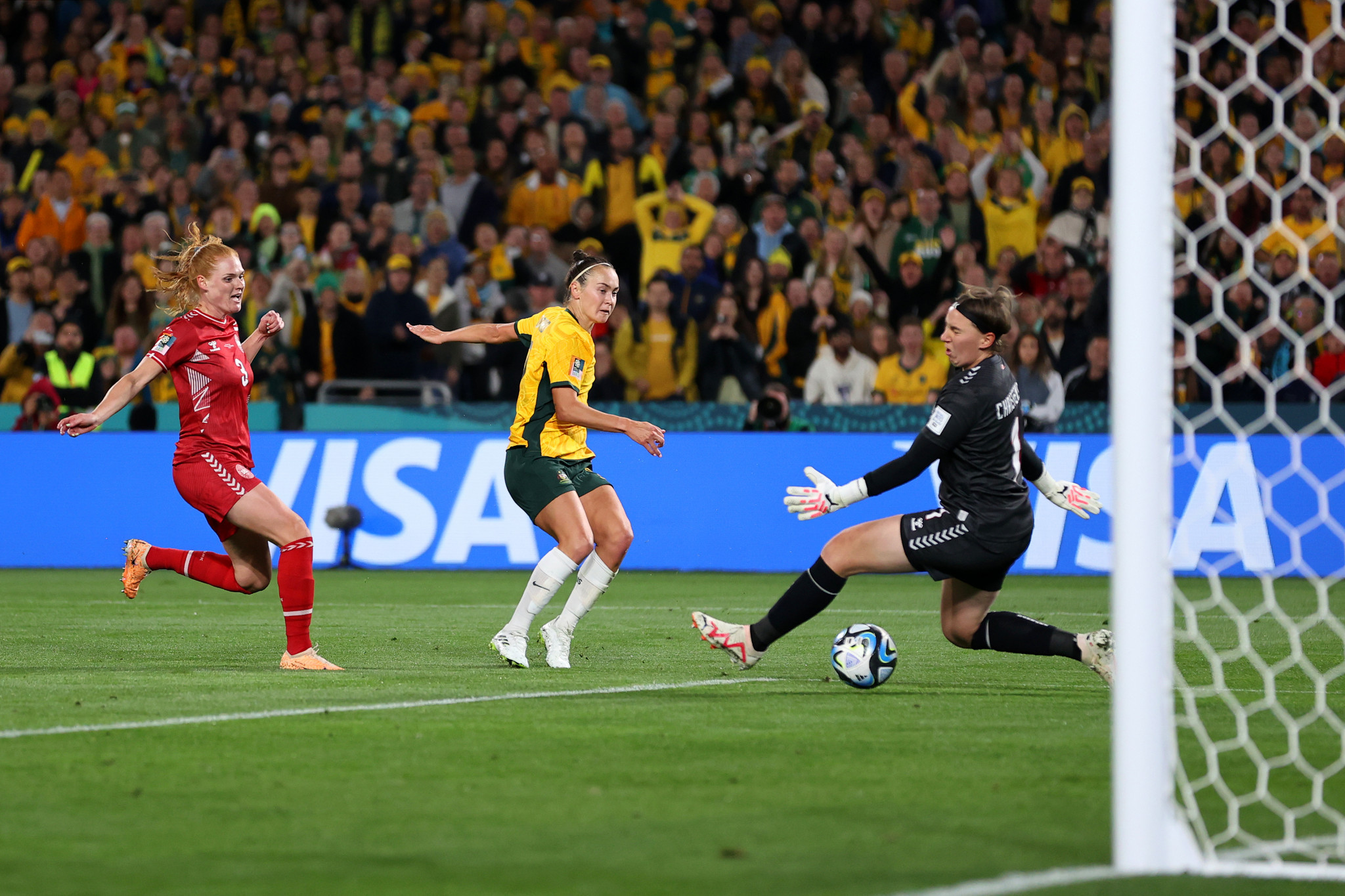 Australia beat Denmark in front of a record-equalling crowd of 75,784 for a women's football match in the country ©Getty Images