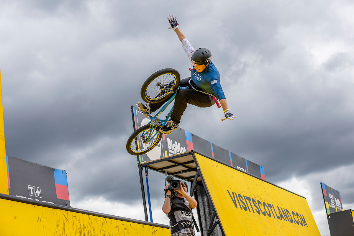 Hannah Roberts won the women's BMX freestyle gold in Glasgow ©UCI