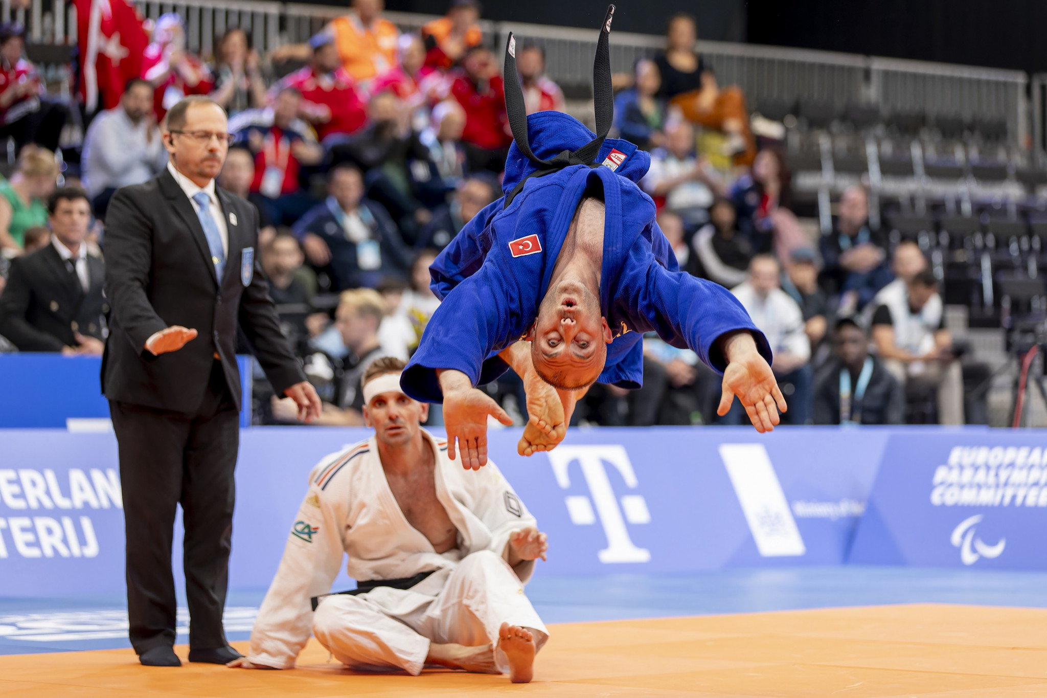 Para judoka demonstrated amazing athleticism during the first day of competition ©EPC