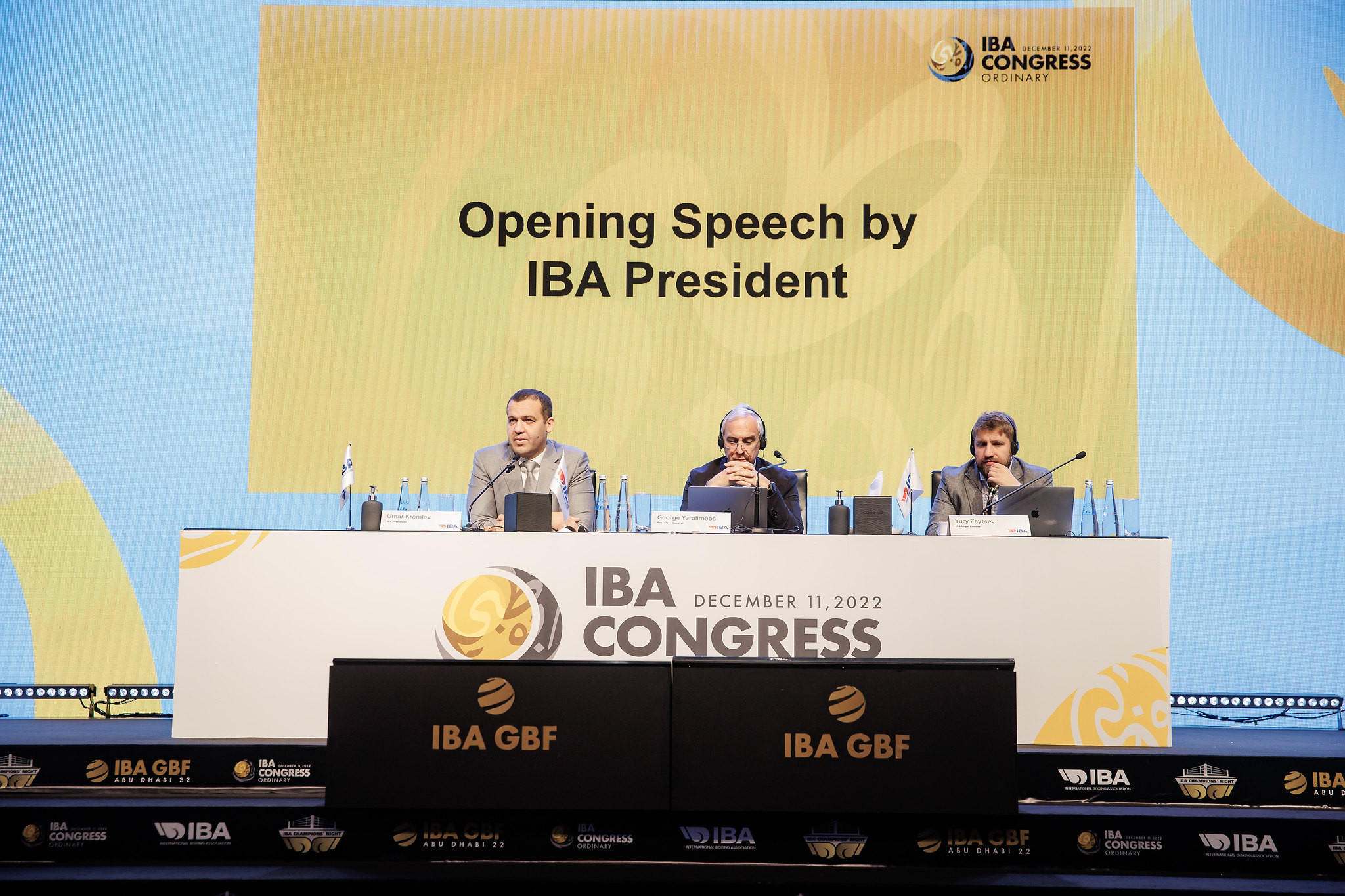 IBA President Umar Kremlev speaks during last year's Ordinary Congress in Abu Dhabi ©Flickr/IBA