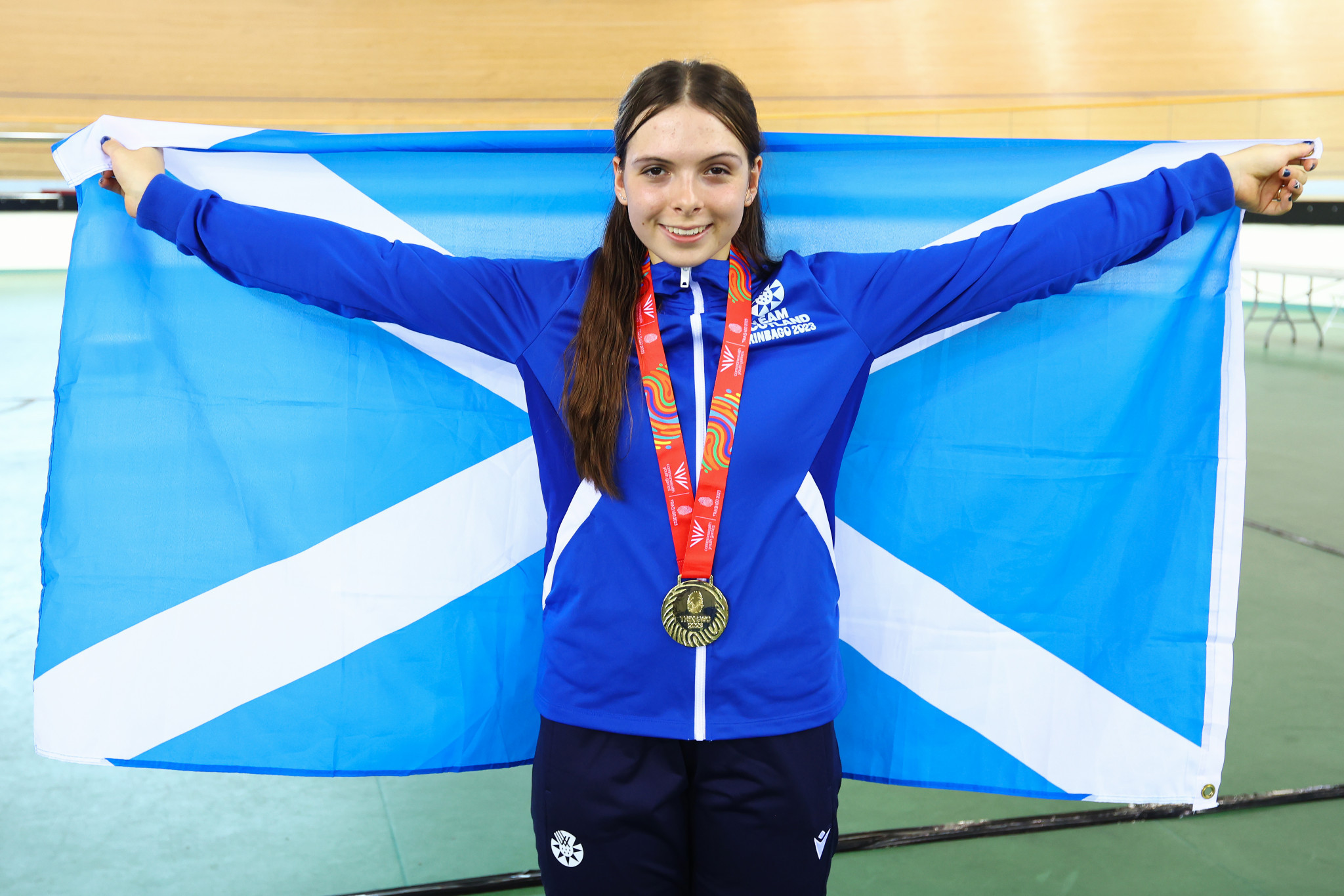 Scotland won two track cycling golds at the National Cycling Velodrome, including through  Sarah Johnson in the women's sprint ©Getty Images