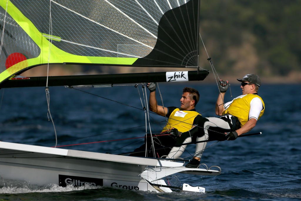 New Zealand's Peter Burling and Blair Tuke lead the 49er by 10 points