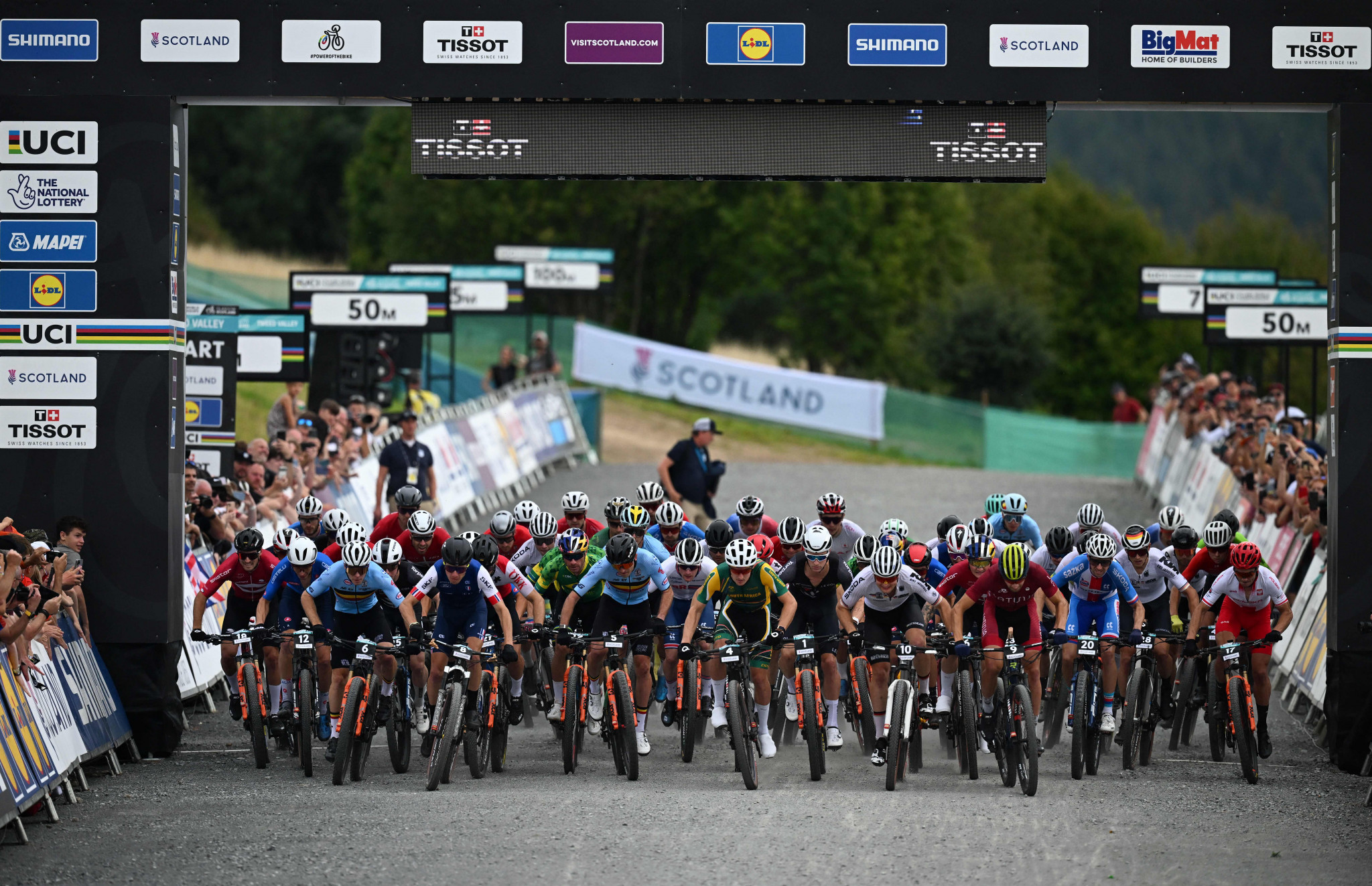 The start of the men's mountain bike cross-country short track race, won by New Zealand's Samuel Gaze ©Getty Images