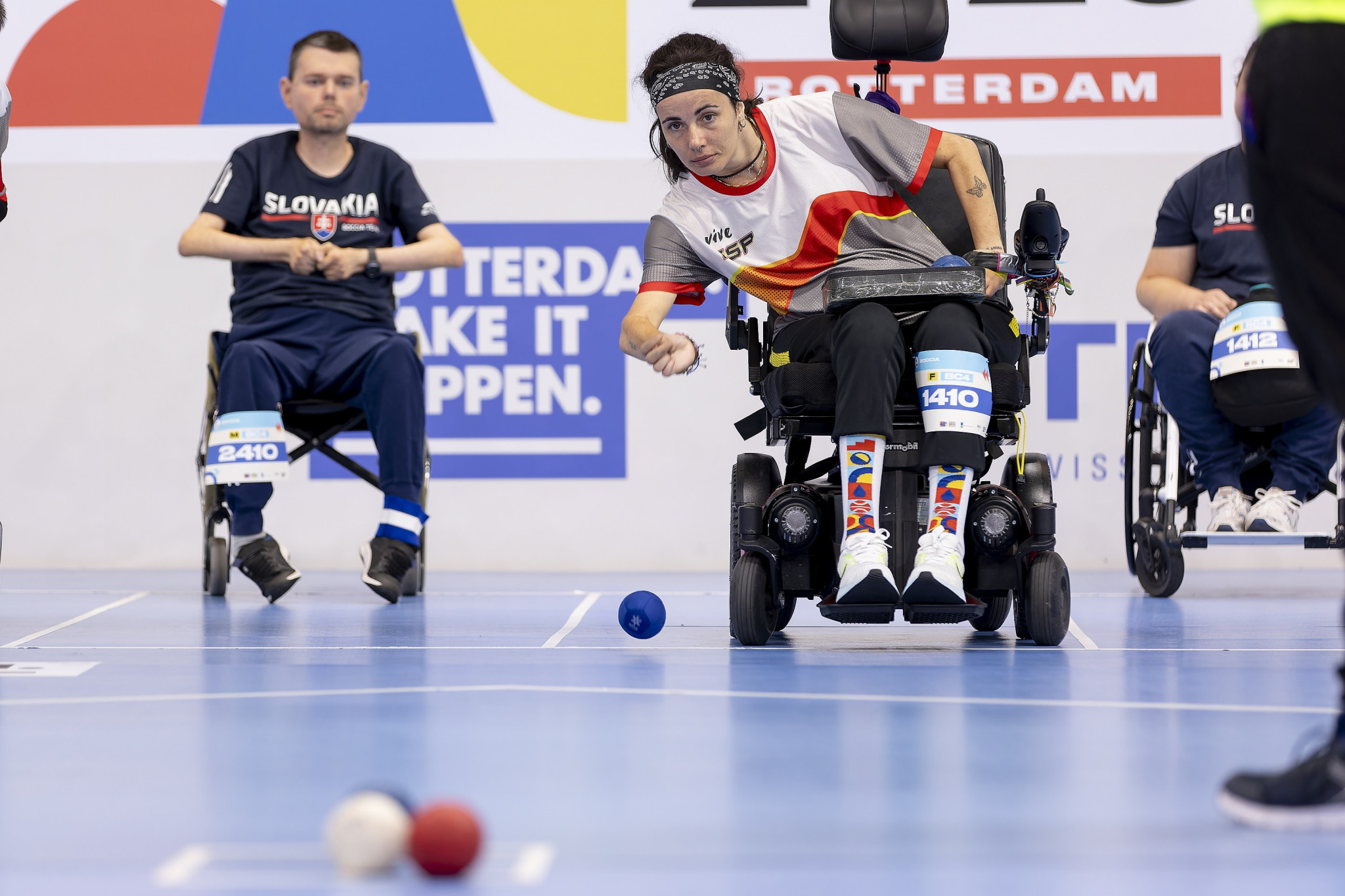 Several rounds of boccia matches were played as the competition reaches the final stages ©EPC