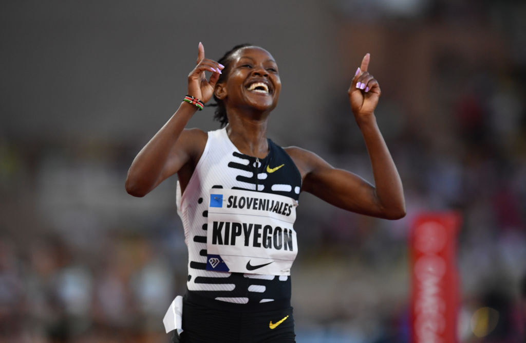 Kenya's Faith Kipyegon, who has set women's world records this season in the 1500m, mile and 5,000m, is one of the main draws for the impending World Athletics Championships ©Getty Images
