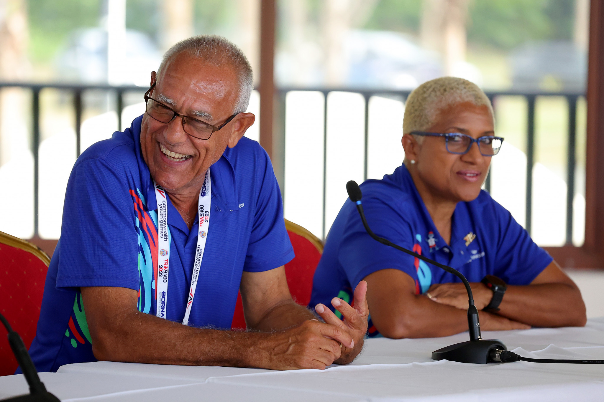Trinbago 2023 Organising Committee chair Douglas Camacho, left, said "even out harshest critics have given us a very good passing grade" ©Getty Images