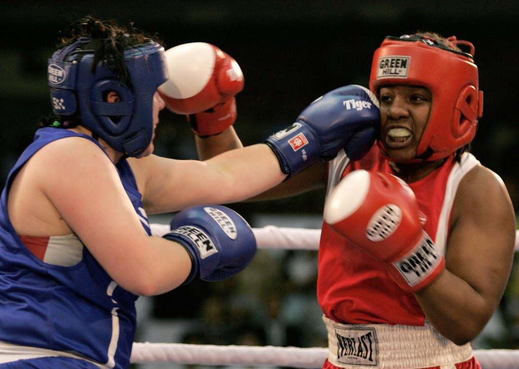 Irina Sinetskaya (left) was one of Russia's four gold medallists at the inaugural AIBA Women's World Boxing Championships, held in Scranton in 2001