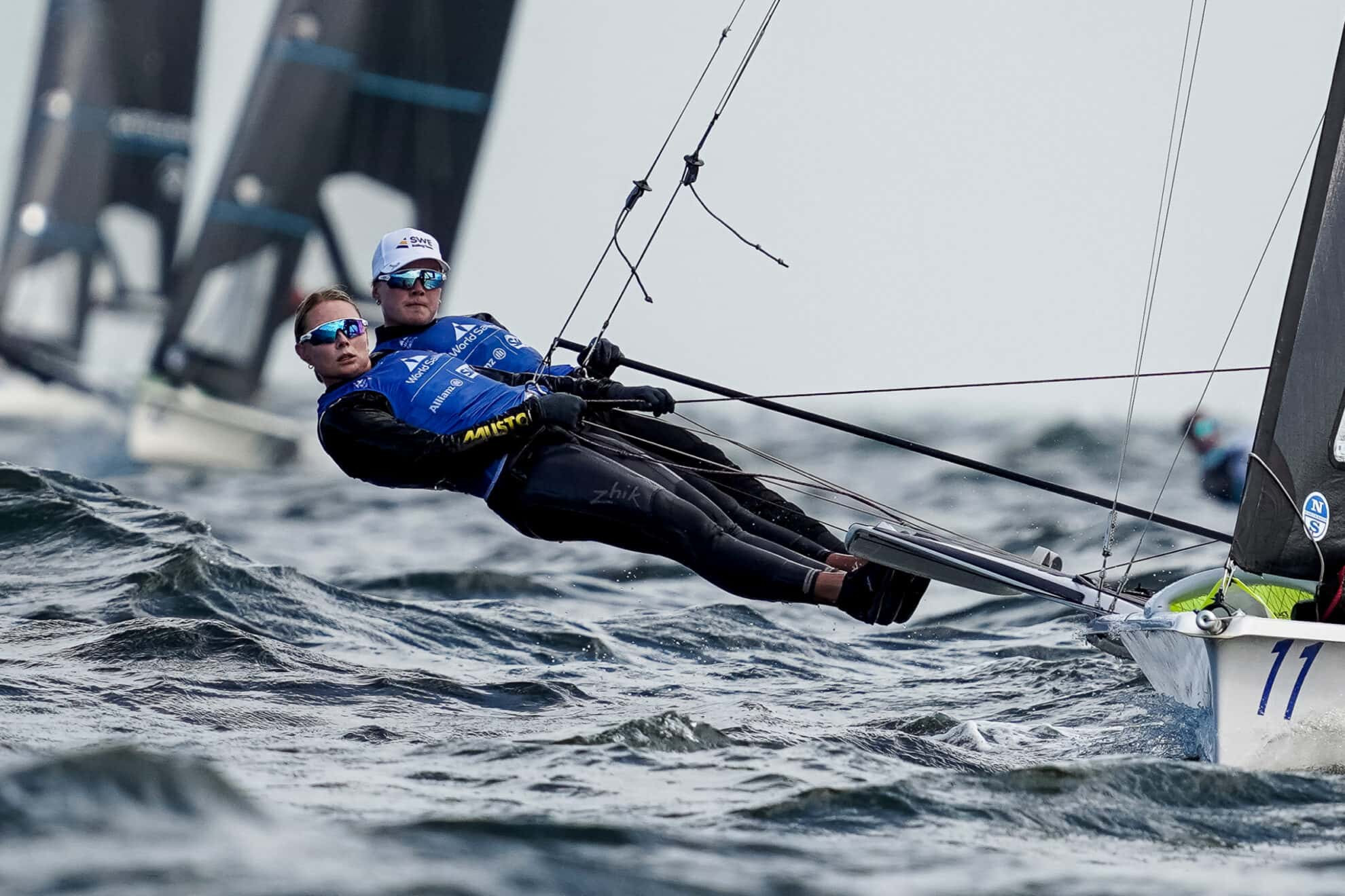 Bobeck and Netzler star in 49erFX on day two of Sailing World Championships