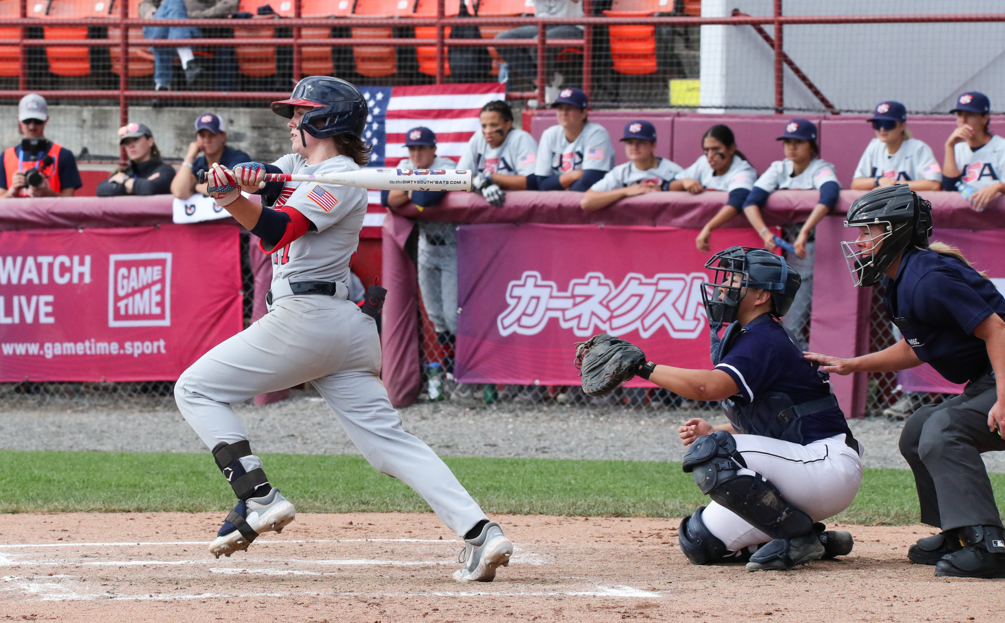 The United States scored 20 runs in the first innings against Hong Kong at the Port Arthur Stadium ©WBSC