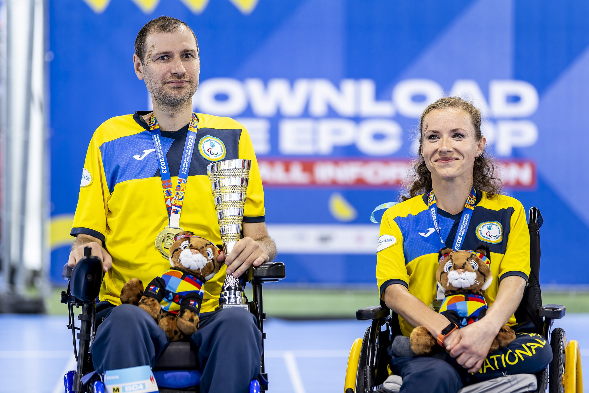 Ukraine defeated Britain 3-1 to win the BC4 pairs title ©EPC