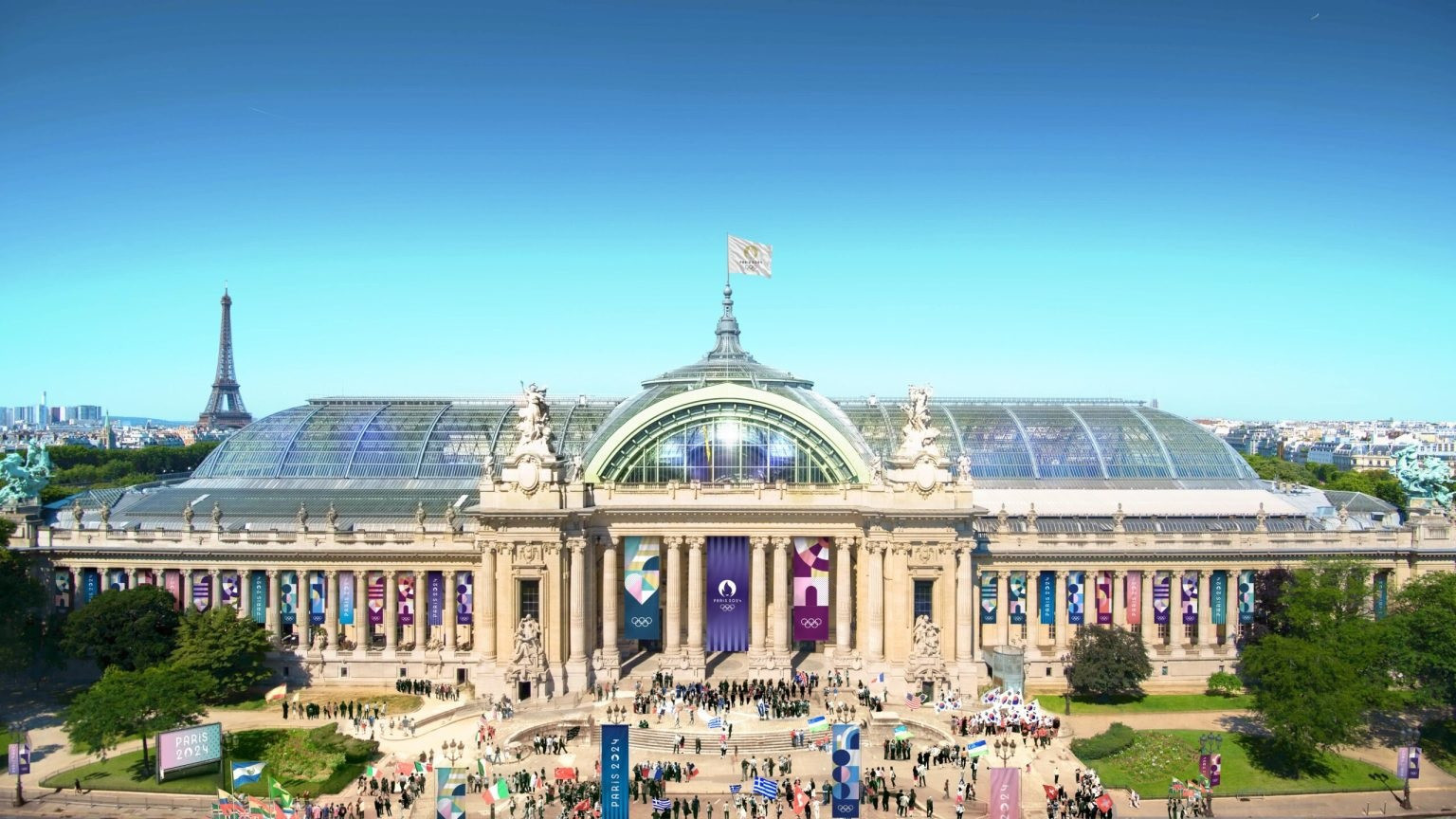 An artist's impression of what the Grand Palais will look like during the Olympics as operational tests were carried out behind closed doors ©Paris 2024