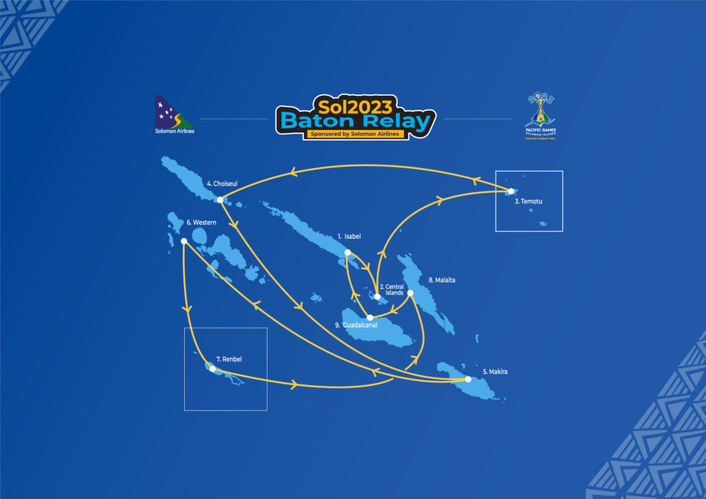 Games sponsors Solomon Airlines are to fly the Baton to each of the island destinations in a 100-day journey ©Sol2023