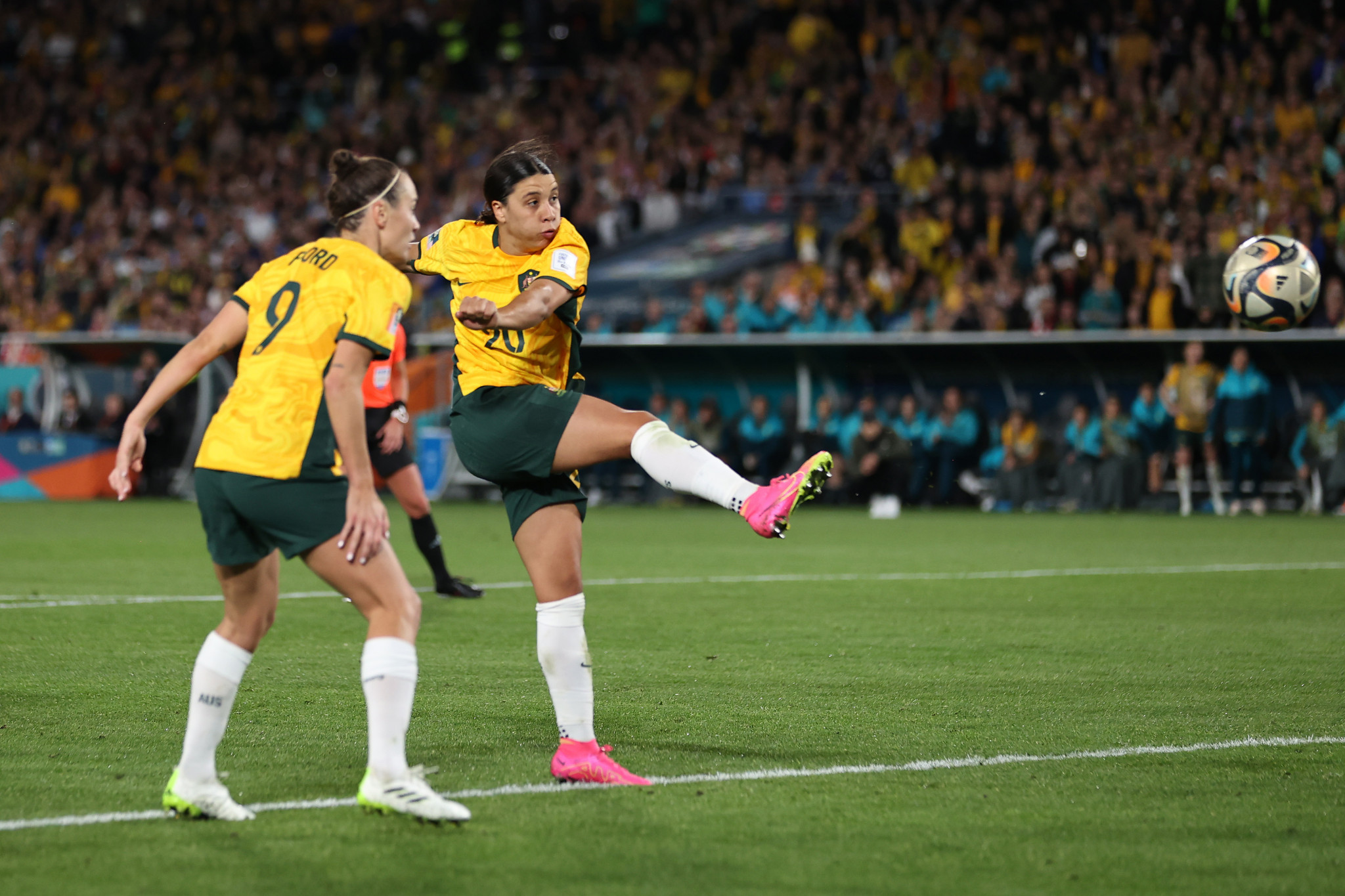 Sam Kerr started for the first time for the Matildas, but the co-hosts were beaten at the semi-final stage of their home World Cup ©Getty Images