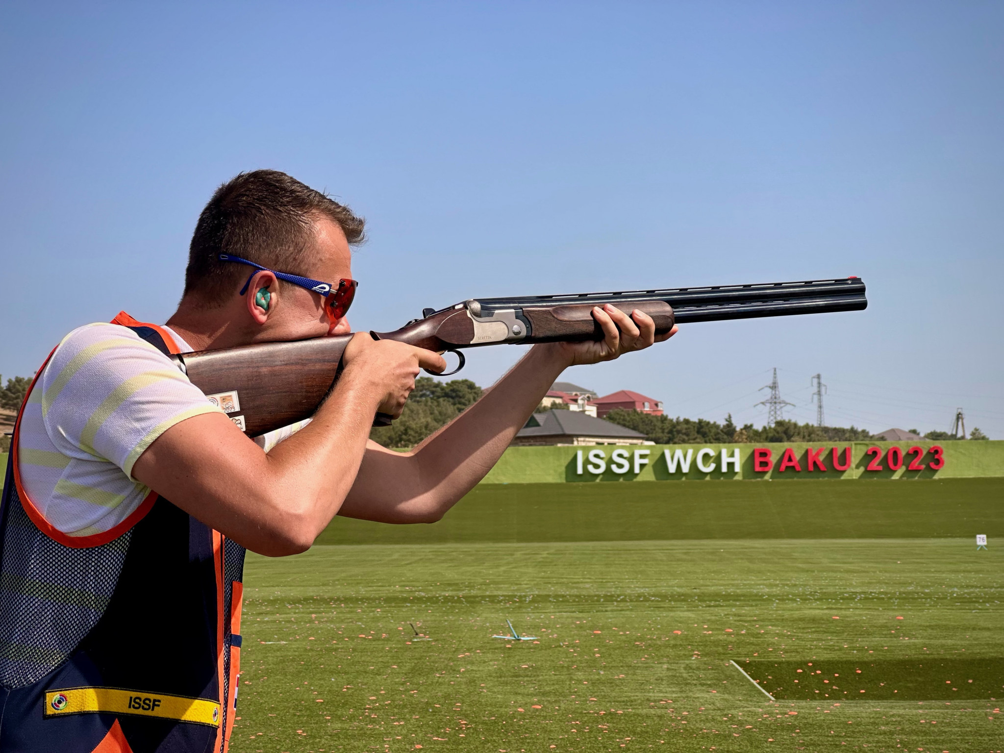 The Netherlands skeet shooter Tobias Haccou demonstrated his skill with a different kind of shooting as he took this picture of team mate Jan-Cor Van der Greef in Baku © Tobias Haccou