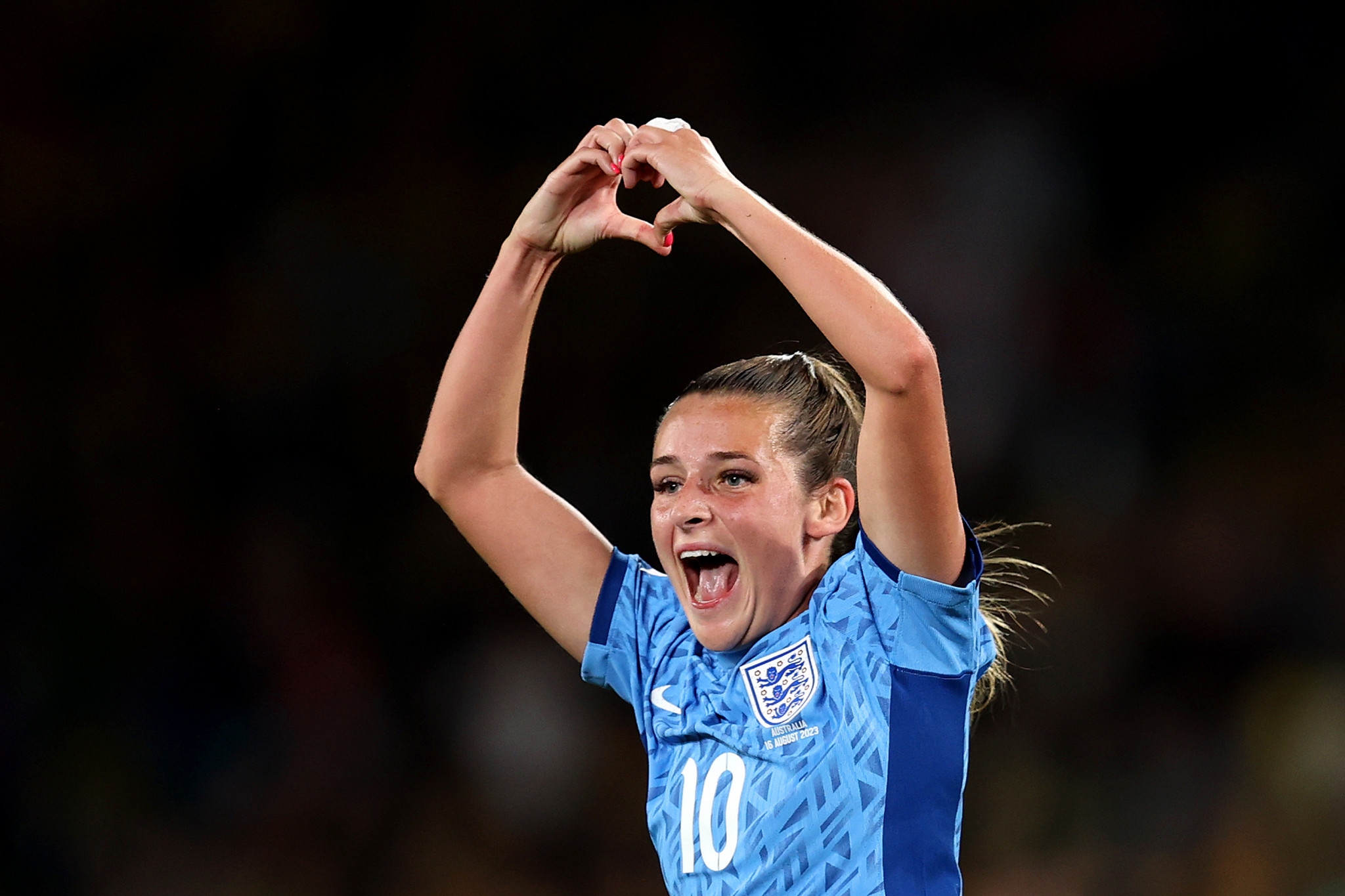Ella Toone celebrates after opening the scoring for England in Sydney ©Getty Images
