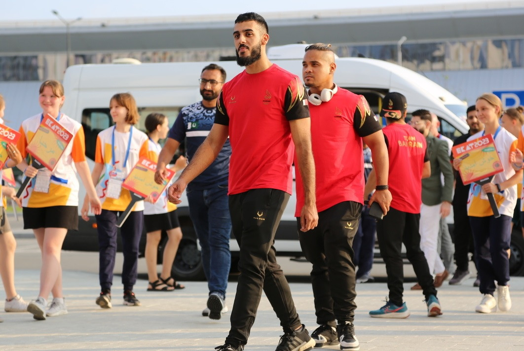 The Bahrain team arrive in Yekaterinburg for the International University Sports Federation ©Yekaterinburg 2023