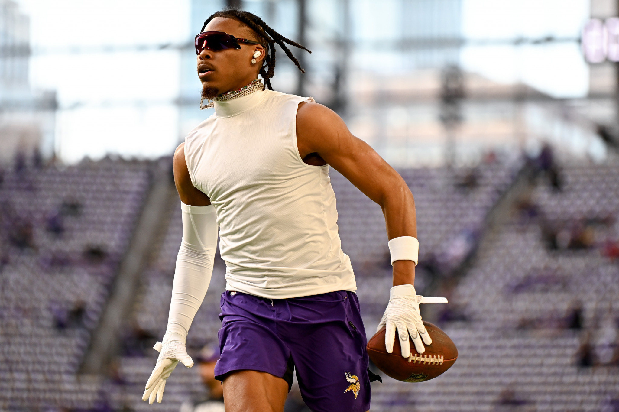 Minnesota Vikings wide receiver Justin Jefferson was part of the festivities and has been announced as the latest Flag Football Ambassador ©Getty Images